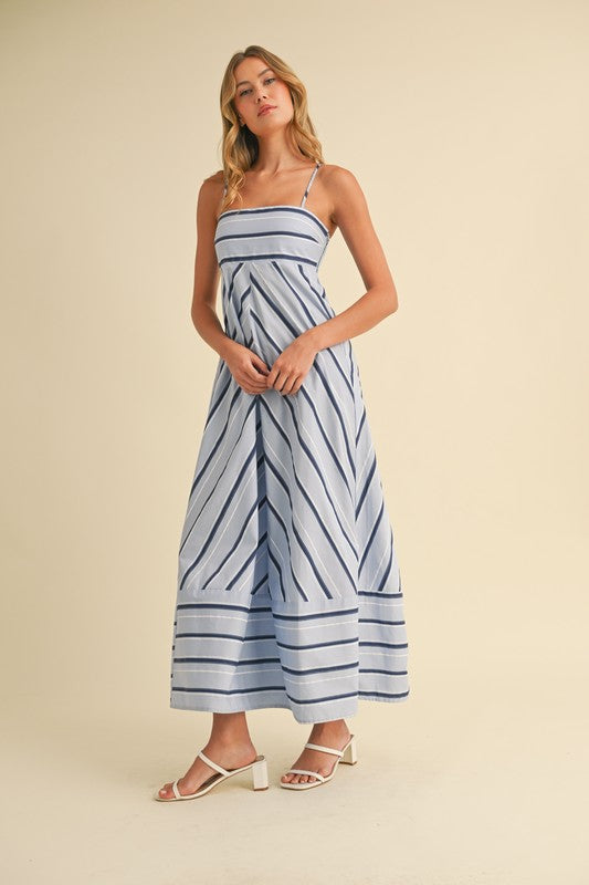 Striped Empire Maxi Dress