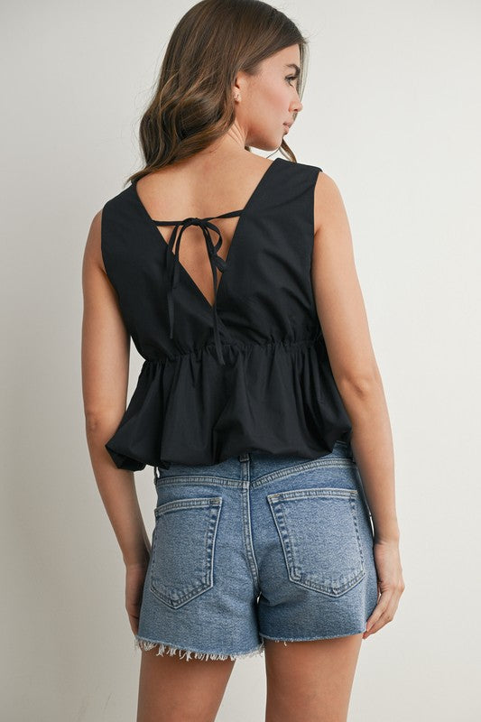 Bubble Hem Peplum Top